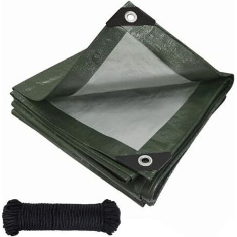 Telone impermeabile con occhielli, tessuto in PE da 120 g/m², copertura per camion, resistente alle intemperie, alla polvere, ai raggi UV e agli strappi, per mobili da giardino, legno, auto, barca, tr (1/5)