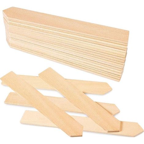 Lot de 50 étiquettes en bois pour plantes, semis, herbes aromatiques, fleurs, 15 cm x 2 cm (1/5)
