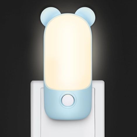 1 veilleuse bleue à brancher sur une prise électrique, veilleuse pour enfants avec 2 modes, lampe de nuit LED pour l'allaitement, idéale pour la déco