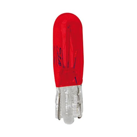 12V Lampada con zoccolo vetro - (T5) - 1,2W - W2x4,6d - 2 pz - Scatola - Rosso (1/4)