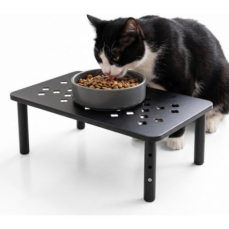 Automatic Cat Food Dispenser Stand Booster Cat Bowl Adjustable in 3 Heights, Metal Storage Stand for Water Fountain and Bowl, Raised Bowl (1/5)