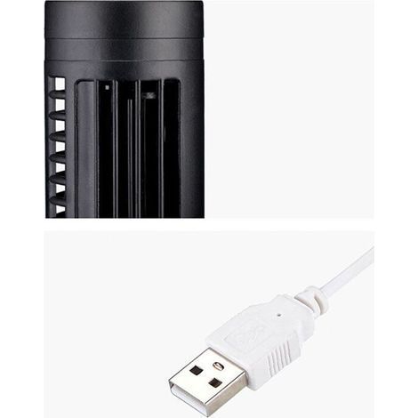 2x Neuer USB-Turmventilator, Rotorblattloser elektrischer Turmventilator, Vertikale Klimaanlage, Schwarzer rotblattloser Standventilator (1/4)