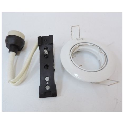 Kit spot encastré LED 5W blanc Ø 81mm orientable avec lampe GU10 230V 3000K 280lm 40° IP20 ABI AL13005 (1/2)