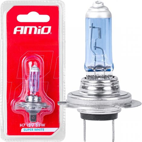 Lampadina alogena H7 12V 55W Super White 1 pz blister amio-03364 (1/3)
