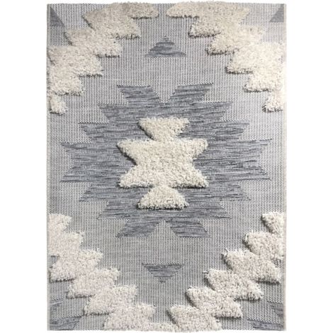 Tapis 116x170 cm bleu relief géométrique style scandinave - GAME 2143 (1/4)