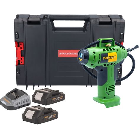 Compressore a batteria Procraft LK20 20 V 11 bar + 2x batteria 2,0 Ah + caricabatteria + valigetta portautensili RHINO (1/5)