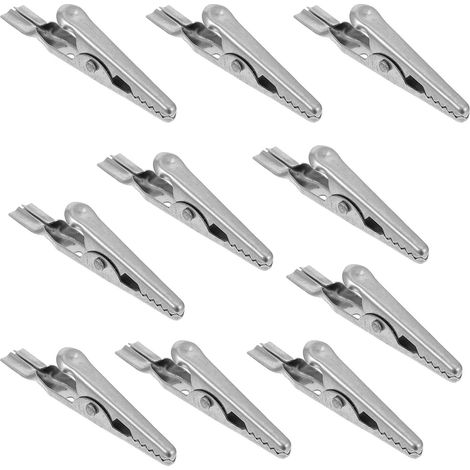 Pince crocodile 10 pièces 2" inox, pour électricité et câble (1/5)