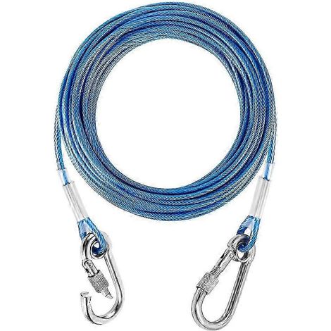 Câble d'attache ultra-résistant pour chiens, matériau anti-morsure avec un passe-chien durable pour des expériences de plein air améliorées en camping, parcs, cours et jardins. (1/4)