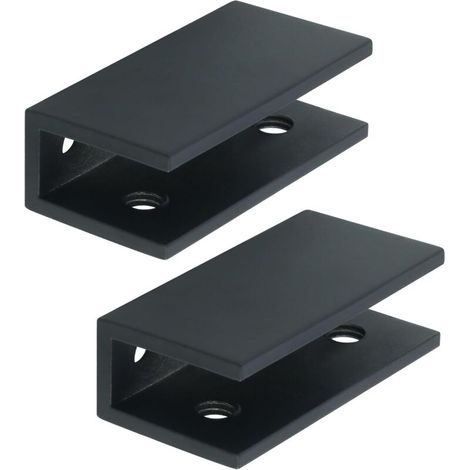 2 Pièces de Pinces à Verre, Support de Verre Réglable, Finition Peinture, Pince de Support de Verre, Pratique Pince Verre, Adapté au Verre du Salon, Noir