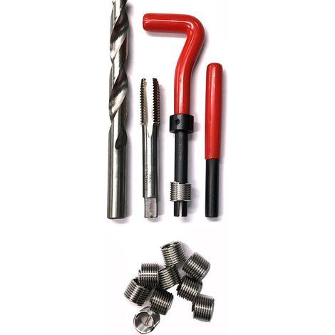 Choyclit – Kit de réparation filetage M6 Hélicoil 25 pièces – Inserts en acier inoxydable – Foret HSS pour réparations automobiles et mécaniques - 25PCS (1/4)