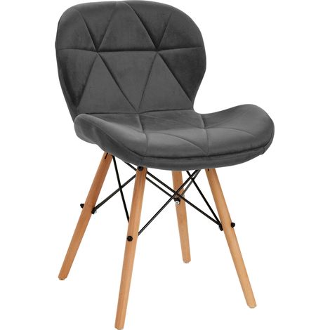 Poltrona scandinava 4Rico QS-186 in velluto grigio (1/5)