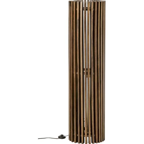 Lampadaire côtelé en bois foncé - marron foncé (1/5)