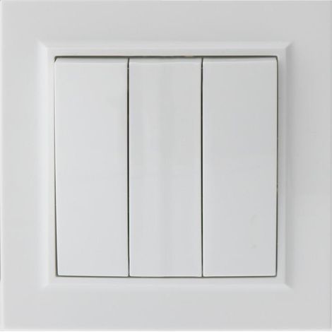 IluminaShop - Interruptor Empotrable Triple Blanco Marco Incluido IP20 Serie wLine (1/3)