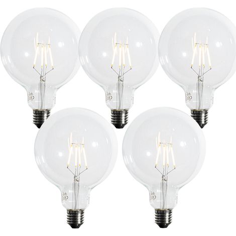 5er-Set E27 3-Stufen-Dimmbare LED-Spiralfilament-Glühbirnen G125 4W 450 lm 2700K