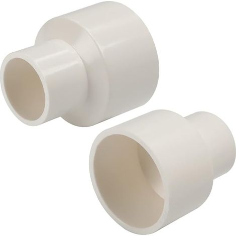 2 x 40 mm x 25 mm PVC-Reduzierverbinder-Adapter, weiß (1/5)