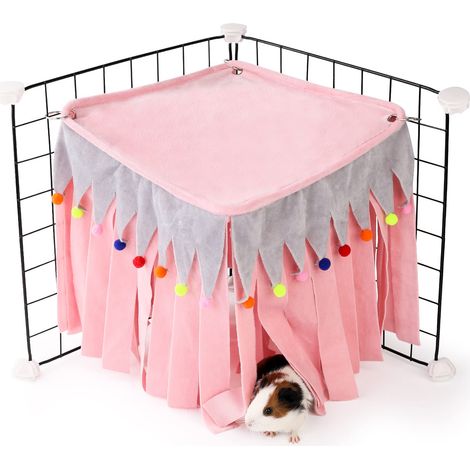 Cachette pour cochon d'Inde, lapin, hamster, chinchilla, lapin sans clôture métallique - Rose (1/5)
