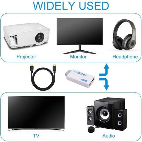 Adaptateur Wii vers HDMI 1080P/720P - Avec câble 1.5m - Plug and play (1/5)