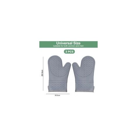 Set mit 2 Silikon-Ofenhandschuhen, hitzebeständige Ofenhandschuhe mit weichem Baumwollfutter, wasserdichte und rutschfeste Ofenhandschuhe, Topflappen für den Grill - Crezuo