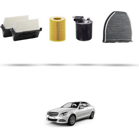 Kit tagliando 4 filtri compatibile con Mercedes Classe C (W204,C204,S204) C300 CDI 170kw Dal 2011 al 2014 (1/5)