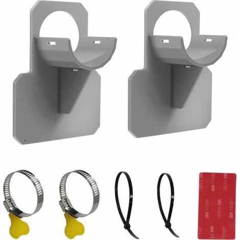 Support de fixation en plastique pour tuyau de piscine hors-sol - 30-38 mm - Avec serre-cable (1/4)