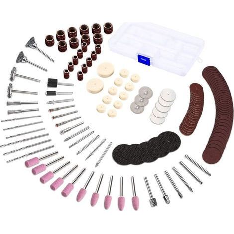 141Pcs Accessoires pour Outils Rotatifs avec 3mm Mandrin/Universels Découpage/Polissage/Perçage/Meulage/Gravure Accessoires d'mini Meuleuse & mini Perceuse pour Bricolage Artisanat (1/4)
