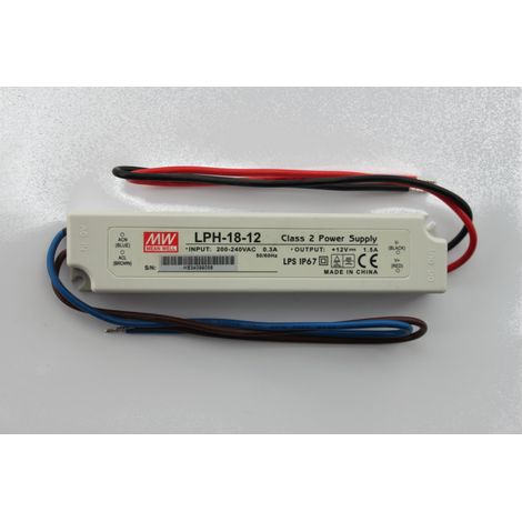 Alimentation secteur 230 V CA/12 V CC/18 W, IP67
