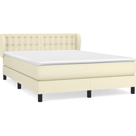 Maison Exclusive - Boxspringbett mit Matratze Creme 140x200 cm Ku