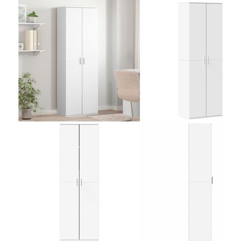 Highboard Weiß 60x35x180 cm Holzwerkstoff - Hochregal - Stauraum (1/5)