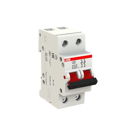 Interrupteur modulaire (E200) 2 Pôles 100A levier Rouge 2CDE282001R0100 ABB A964594