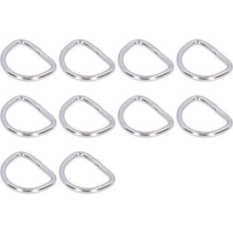 10 anneaux en D pour le chargement de navires, acier inoxydable 316, raccords marins soudés sans soudure, 4 x 30 x 22 mm (1/5)