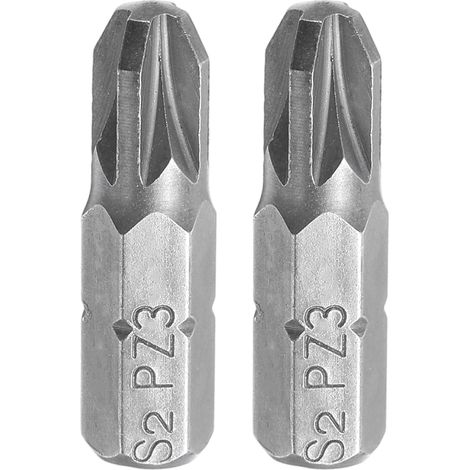 2pcs PZ3 Screwdriver Bits Hex Shank 1/4" Length 1" Steel S2 Phillips Slotted for Work Repair Electric Screwdriver (1/5)