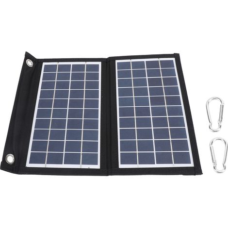 Ortviai Panneau Solaire Portable 15 W 5 V à 2 Volets avec 2 Ports USB – Silicium Monocristallin, Résistant à l’Eau (1/5)