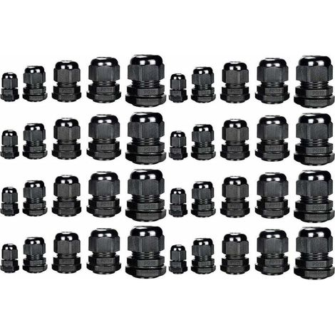 Pressacavi in plastica impermeabili regolabili da 3,5 a 13 mm, guarnizioni per pressacavi, protezioni per cavi PG7, PG9, PG11, PG13,5, PG16, confezione da 40 (1/5)