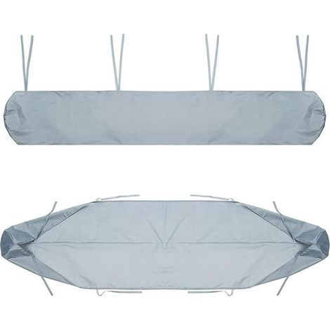 Abri Hivernal 2m pour Store Banne Extérieur, Housse de Protection Imperméable en Toile 210D, Cache-store Anti-Poussière Anti-Pluie, Bâche de Rangement pour Terrasse, Voile Roulant Résistant, Gris (1/4)