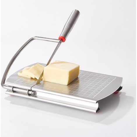 Cortador de queso multifuncional, cortador de queso de acero inoxidable con cuchilla para un fácil corte, cortador de embutidos y jamón (1/5)