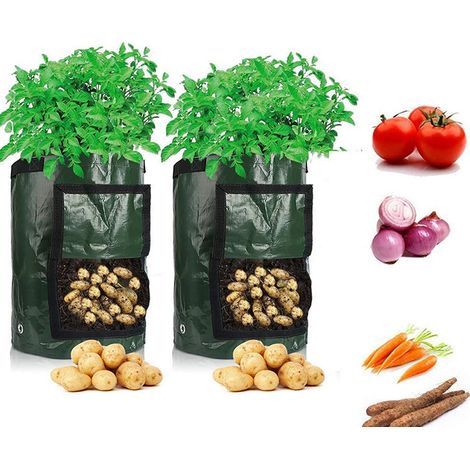 5 pièces sacs de culture de jardin en plein air potager engrais seau sacs de croissance des plantes 10 gallons 35x45cm (1/4)