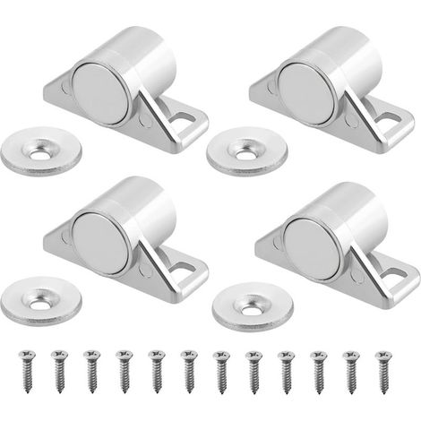 Lot de 4 Aimants de Meuble, Fermoir Magnétique 36mm pour Portes et Tiroirs, Verrouillage Silencieux en Acier Chromé, Compatible Armoire Cuisine Dressing (1/5)
