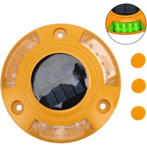 BUNTHAUS Lampe Solaire de Balisage IP68 Étanche Automatique en Alliage d'Aluminium LED pour Sol Terrasse Chemin 1.8W 6V Vert-