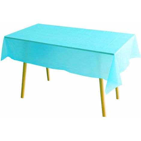 Tovaglia plastificata monouso rettangolare 137x274 cm tovaglie in plastica allestimento tavoli feste blu lago