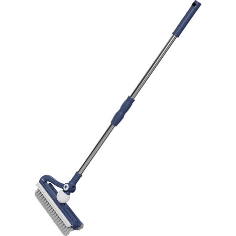 Brosse de sol à manche long pour le nettoyage des sols, terrasse, salle de bain, garage, cuisine, bleu indigo (1/5)