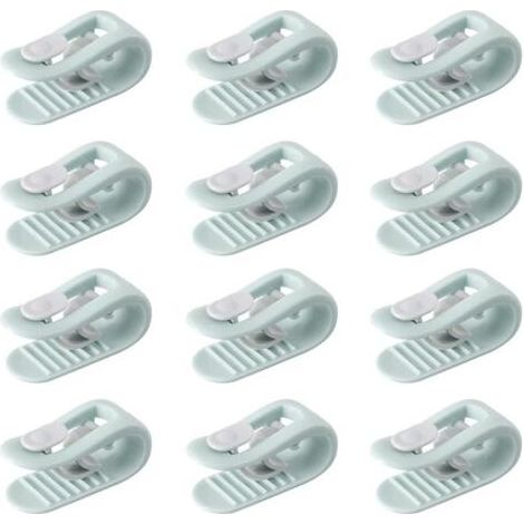 12 vert Enfile Couette, Clip Housse De Couette, Pince Housse de Couette, Attache Couette, Attache Drap Housse, Anti-dérapant sans Aiguille Clip de Fixation Literie Accessoires (1/4)