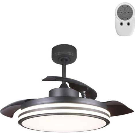 Ventilador de techo LED “Louis” regulable con control remoto (35W 3CCT 3070lm) IP20 Ø106cm color negro (1/3)