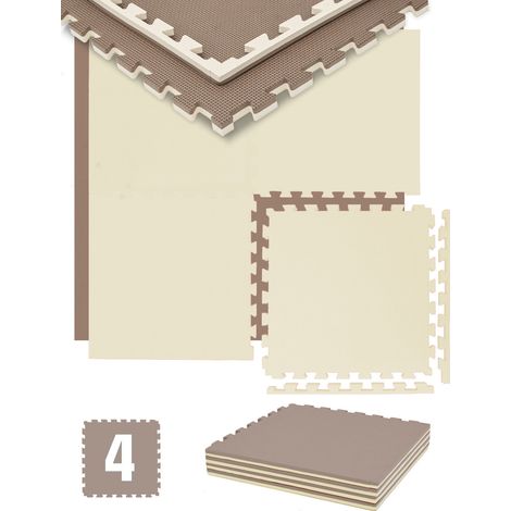 2 cm Tapis de Sol Sport - 1m² Tapis Fitness - 4 Dalles 50x50cm