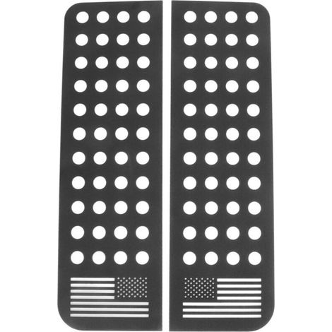 2 pièces autocollants de fenêtre de porte arrière en alliage d'aluminium panneau de verre garniture drapeau bande autocollant remplacement pour Jeep Wrangler JK Unlimited 2007-2017 (1/4)