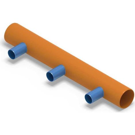 Distributeur thermique AWADUKT DN 400 BL 3 m, 3 raccords DN 200, centré