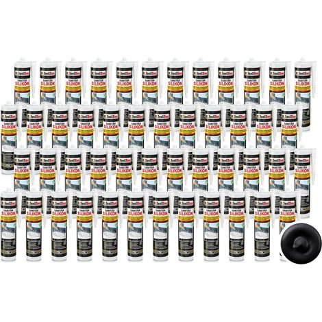 IsolBau Silicone Sanitario Nero Sanitär Silikon 48 x 300ml (1/5)