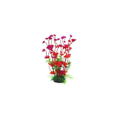 Plante artificielle aquarium - 1 pièce, plastique rouge décoration sous-marine - Rouge (1/5)