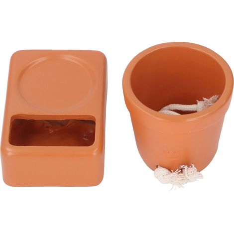 Maceta de resina con autorriego y carita sonriente, ideal para colocar plantas suculentas, para decoración de interiores y exteriores. (1/5)