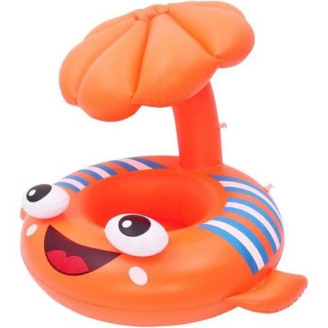 Bouée Gonflable Bébé - Siège Intégré + Auvent UV - Anneau De Bain Piscine Plage Baignoire - Pour Enfants À Partir De 12 Mois - 1 Pièce (1/4)