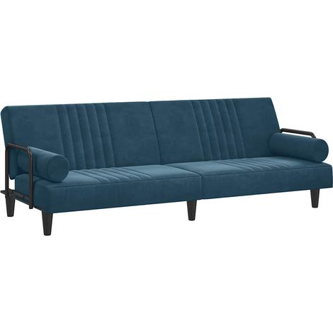 Canapé Sofa-lit avec accoudoirs bleu velours (1/5)